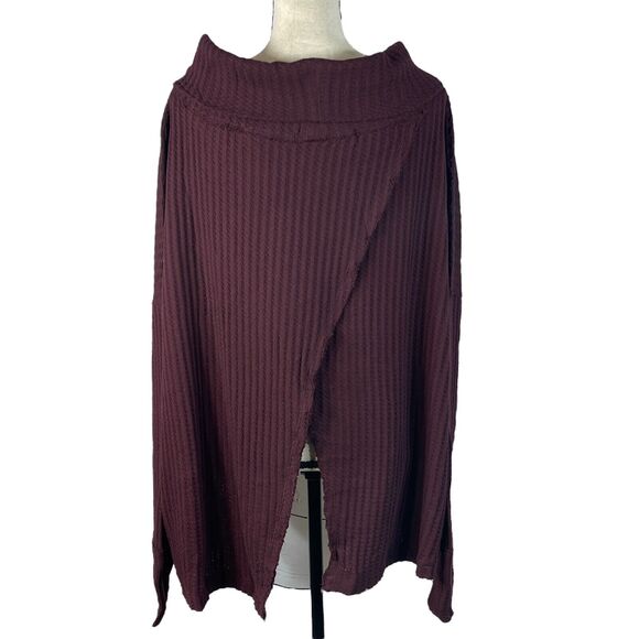 Free People Small Thermal Top Juicy Cowl Neck Split Back Long Sleeve Date Night - Picture 7 of 13